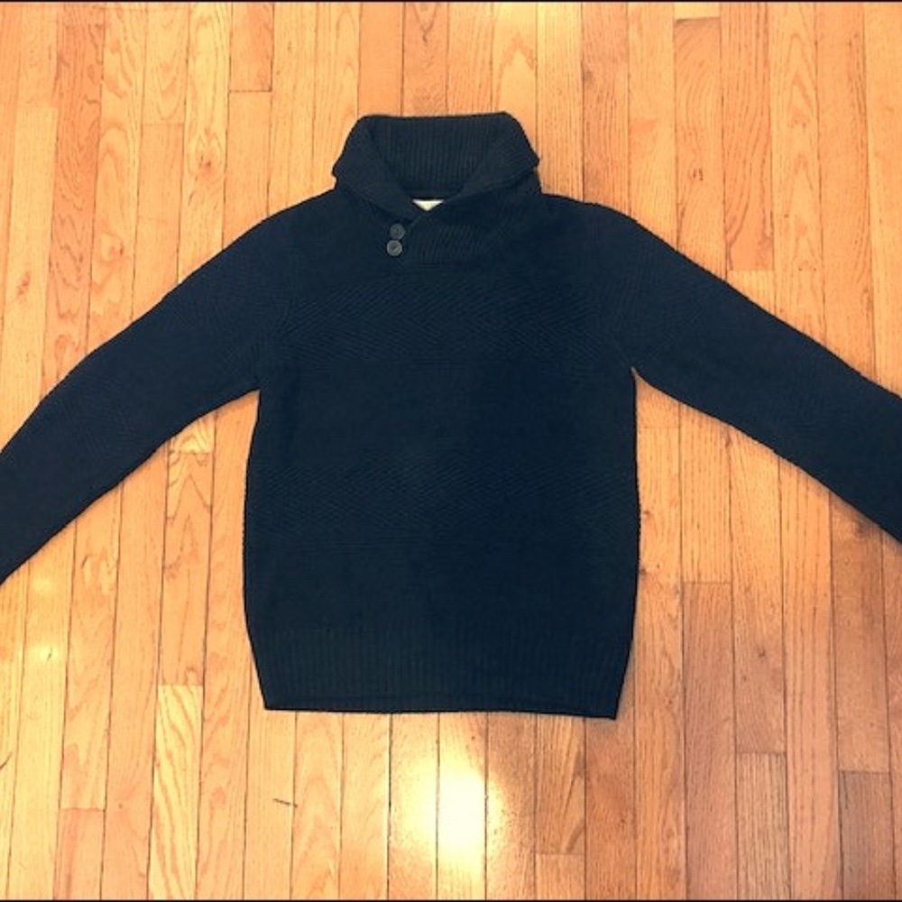 Men's H&M Black Sweater with Shawl Collar